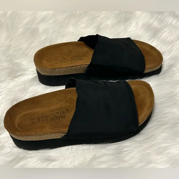 NAOT Black Mules Tampa Modern Platform Design - Picture 2 of 5